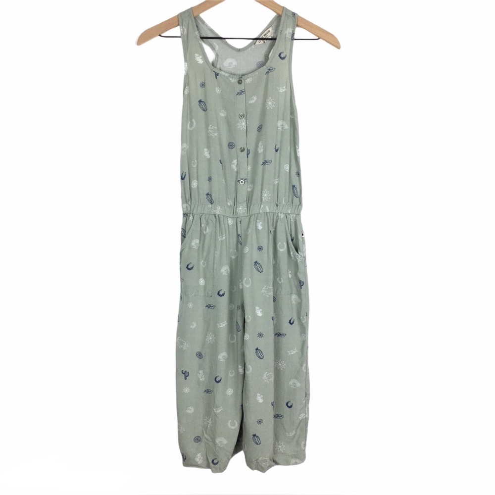 LUCKY BRAND Kids Jumpsuit Sea Spray Cactus Gavi Succulent Sleeveless Size Medium